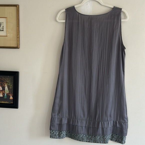 Gentlefawn Grey Sleeveless Lace Trim Sheath Dress Women's Size Lg - Picture 12 of 14